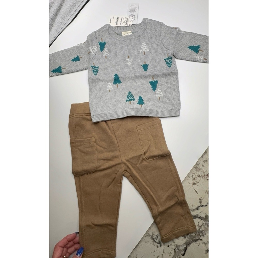 NEW 2-piece baby boy size 12 months First Impressions soft sweater/pants outfit